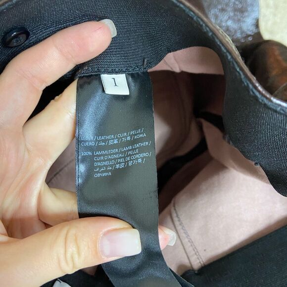 Rare! Dorothee Schumacher Lamb Leather Brown Pants Trousers Wide Leg Size XS - Picture 6 of 11